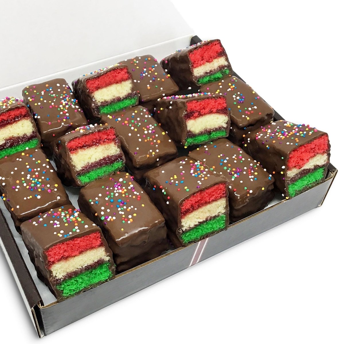 Chocolate - Covered Rainbow Cookies - Nettie's Craft Brownies